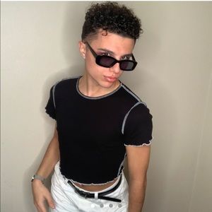 ASOS Design crop t-shirt with contrast stitch